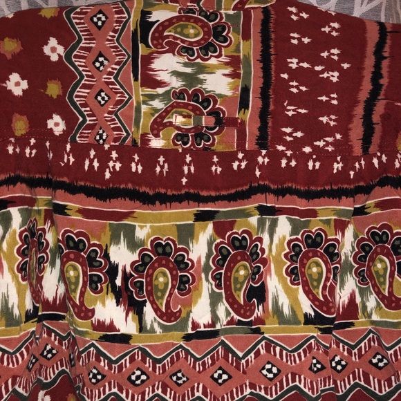 Red tribal pattern button down - Picture 4 of 5